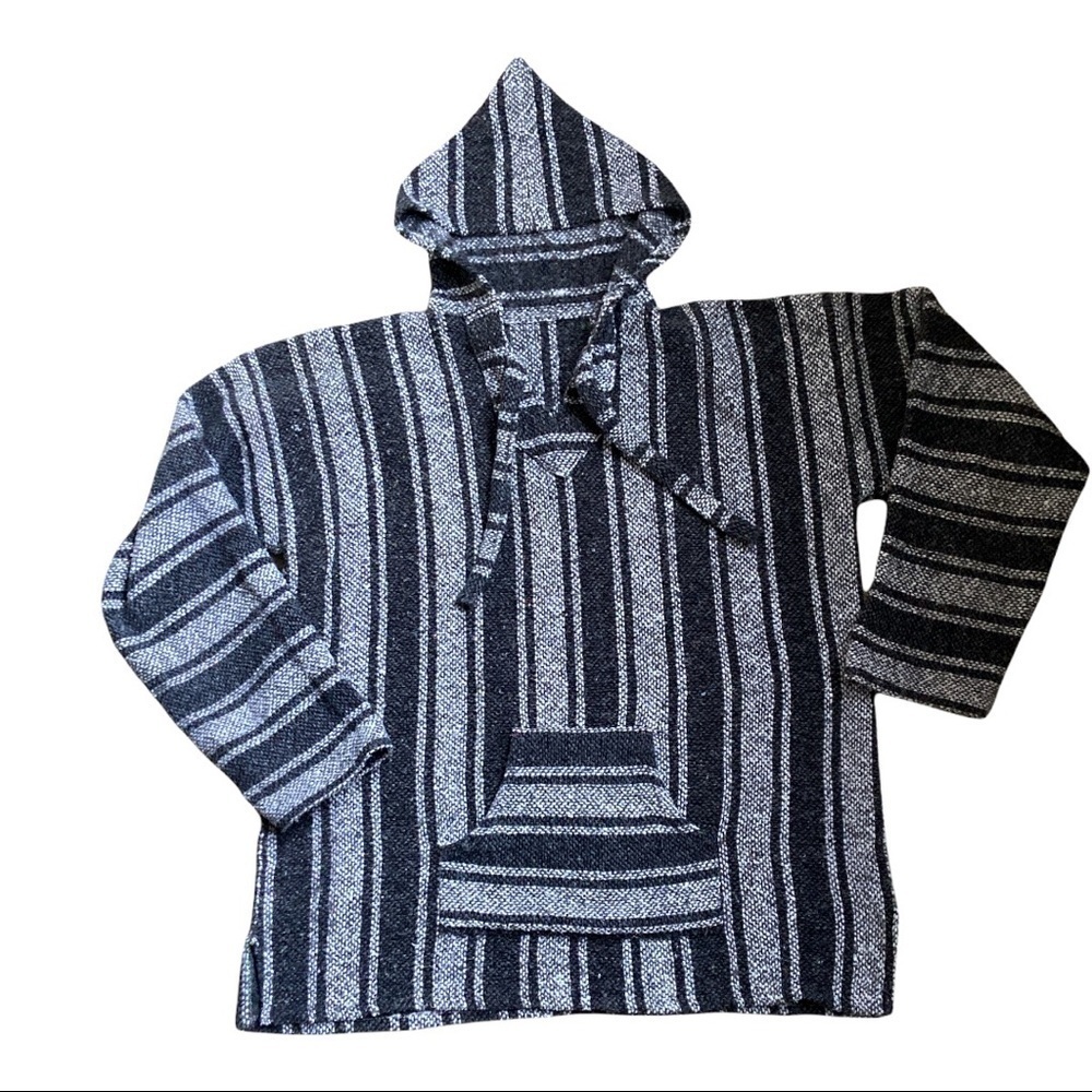 🔥BAJA SURF HOODIE STRIPED BLACK ~ L